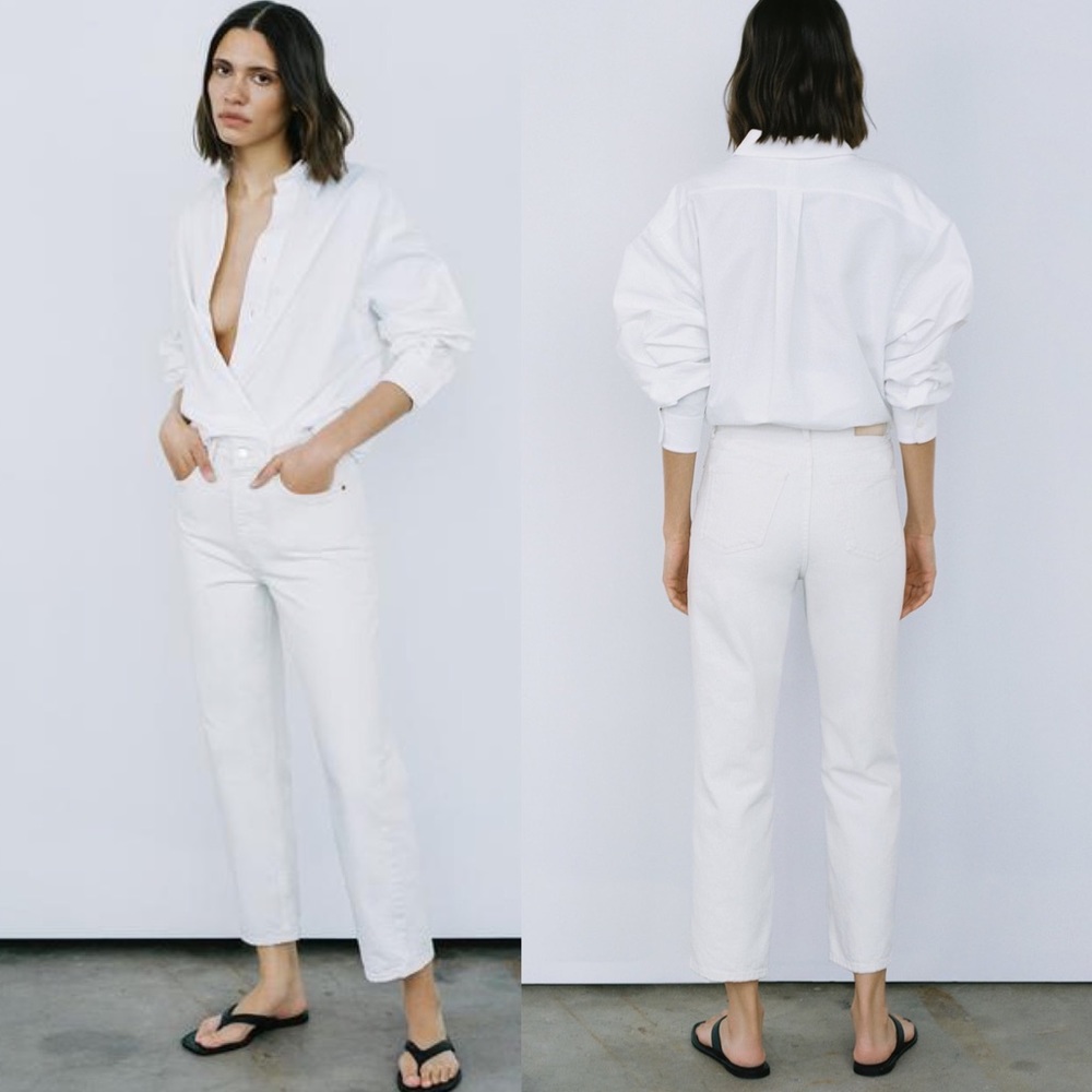 Zara “the bliss straight” white jeans